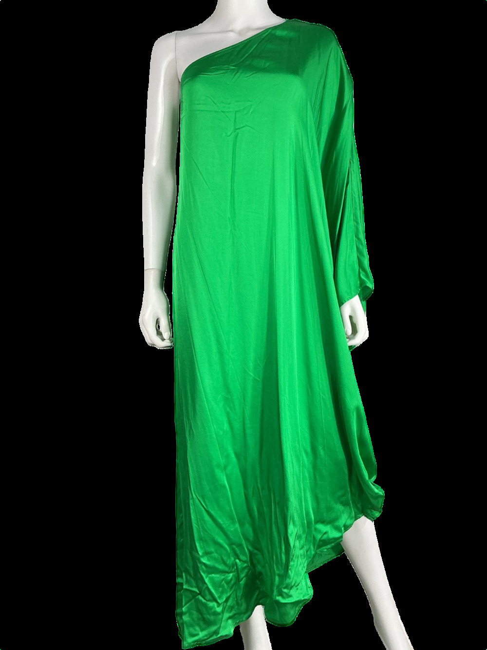 L'Agence Draped Green One-Shoulder Dress Size S